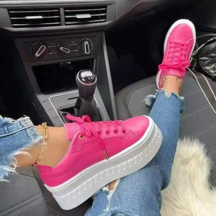 Stylish Luxury Platform Women's Sneakers - Nina-Pink-3.5-Nora Luxe