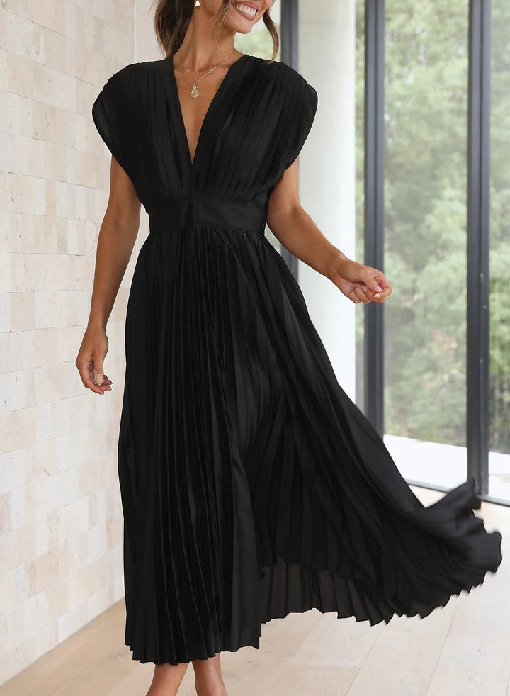 Stylish Maxi Dress - Elise-Black-XS-Nora Luxe