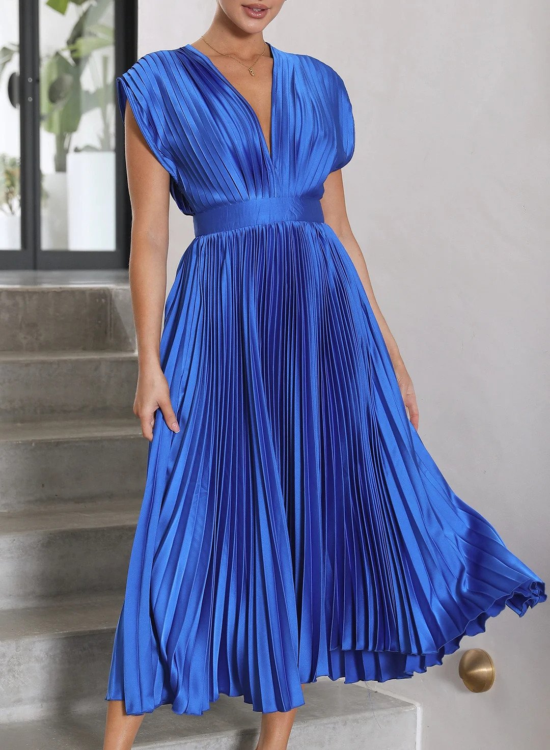 Stylish Maxi Dress - Elise-Blue-XS-Nora Luxe