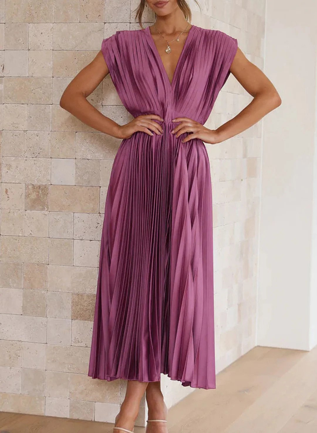 Stylish Maxi Dress - Elise-Lila-XS-Nora Luxe