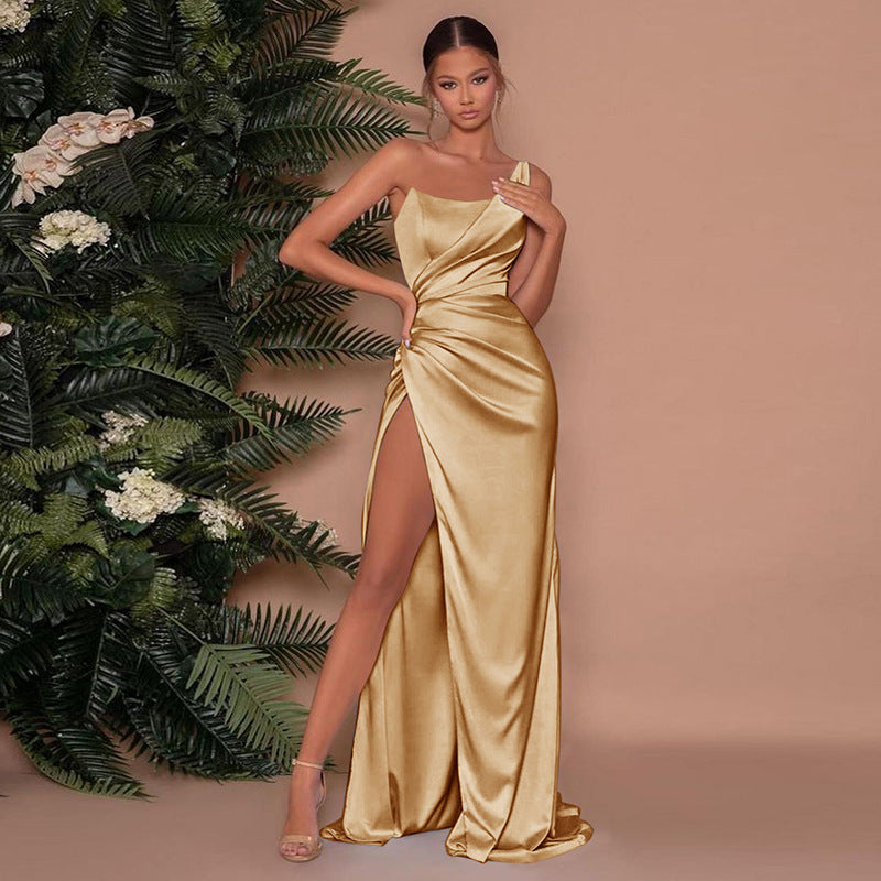 Stylish Maxi Dress - LuxeSilk-Gold-S-Nora Luxe