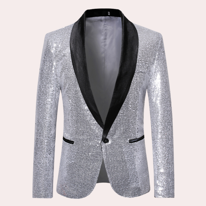 Stylish Men's Blazer - Orion-Silver-S-Nora Luxe