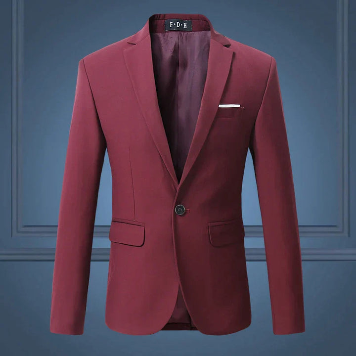 Stylish Men's Blazer - Victor-Bordeaux Red-S-Nora Luxe