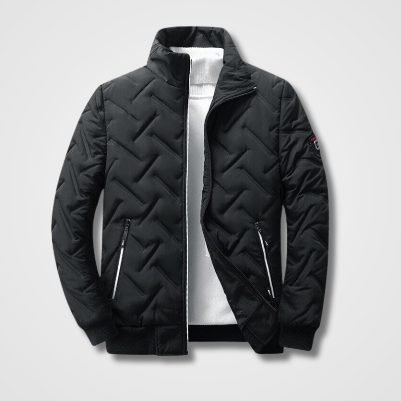 Stylish Men's Bomber Jacket - Atlas-Black-L-Nora Luxe