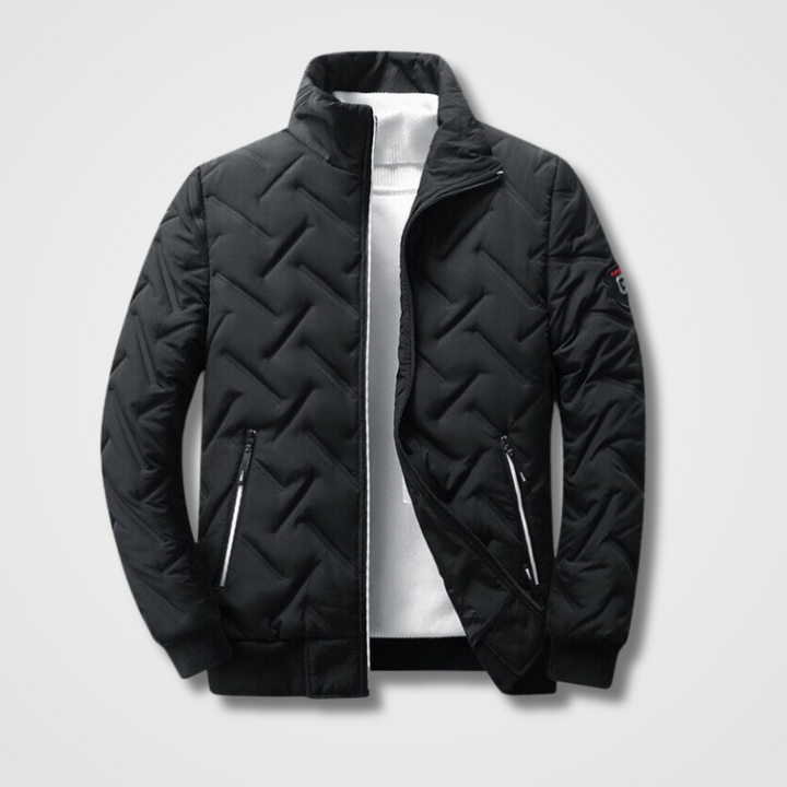 Stylish Men's Bomber Jacket - Atlas-Black-L-Nora Luxe