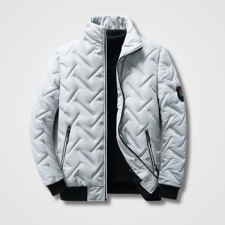 Stylish Men's Bomber Jacket - Atlas-Gray-L-Nora Luxe