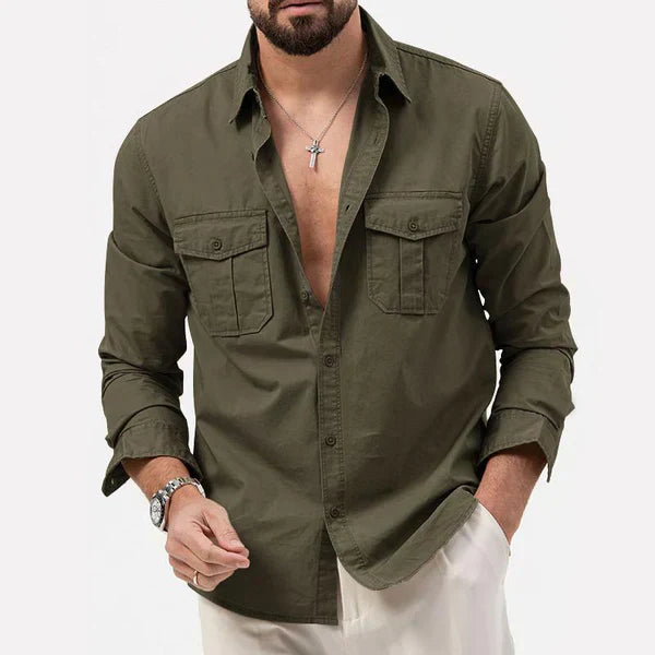 Stylish Men's Cargo Shirt - Tobias-Grey-S-The Livary