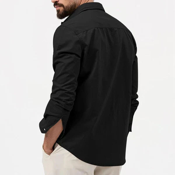 Stylish Men's Cargo Shirt - Tobias-Khaki-S-The Livary