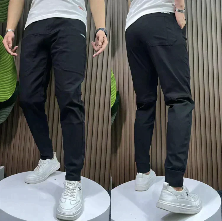 Stylish Men's Cargo Trousers - Finn-Black-28 – 29 (110.23–132.28 lbs)-Nora Luxe