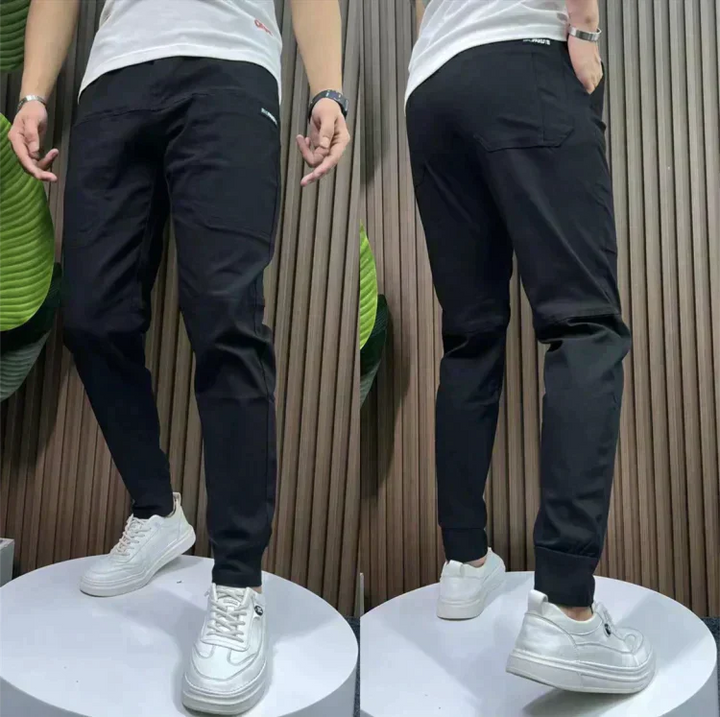 Stylish Men's Cargo Trousers - Finn-Black-28 – 29 (110.23–132.28 lbs)-Nora Luxe