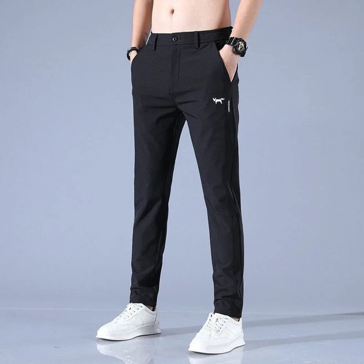 Stylish Men's Golf Trousers - FairwayFlex-Black-28-Nora Luxe