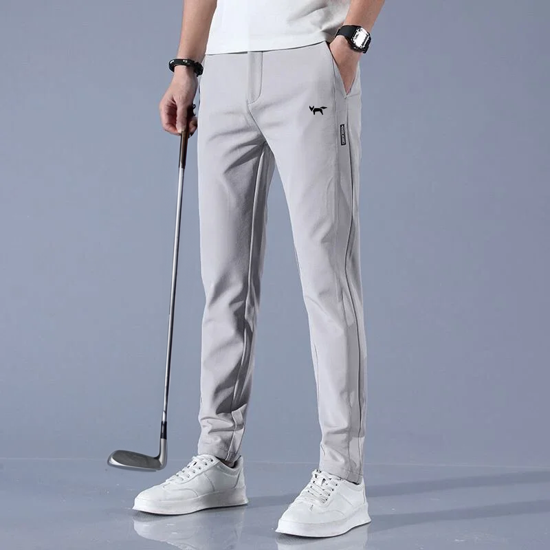 Stylish Men's Golf Trousers - FairwayFlex-Gray-28-Nora Luxe