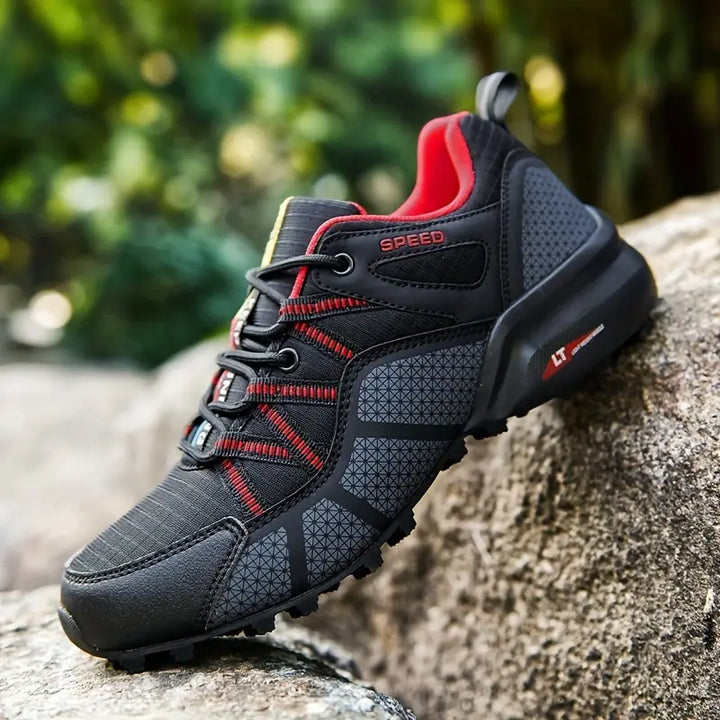 Stylish Men's Hiking Shoes - AlpineAce-Black-7.0-Nora Luxe