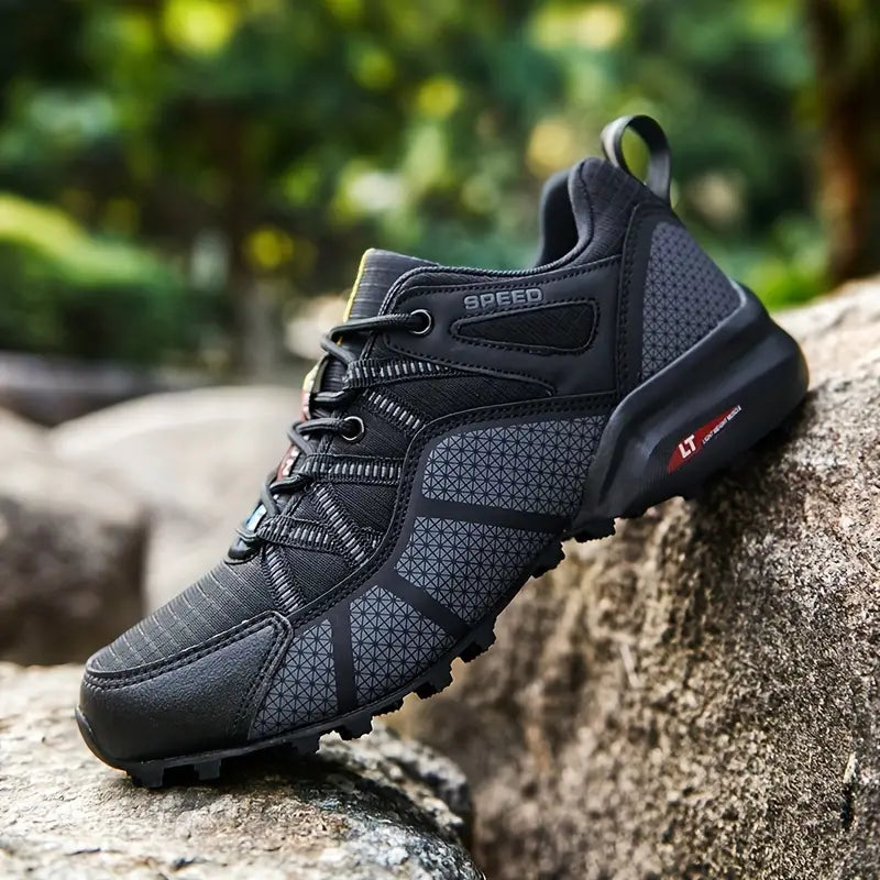 Stylish Men's Hiking Shoes - AlpineAce-Black-7.0-Nora Luxe