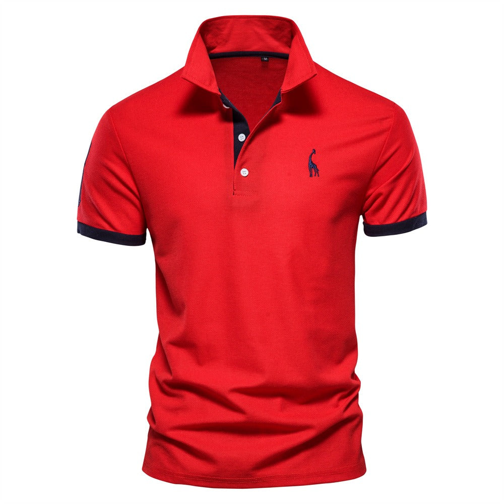 Stylish Men's Polo - Franklin-Red - Black-S-Nora Luxe