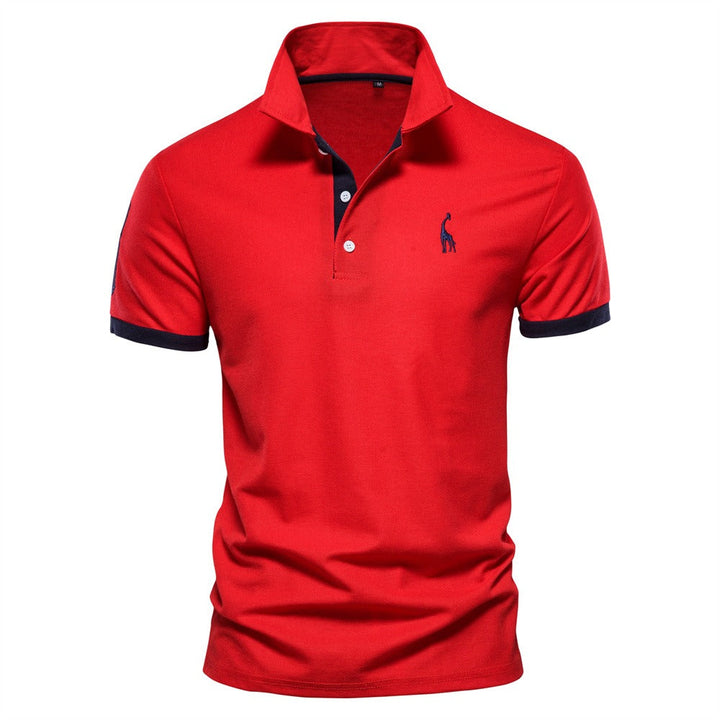 Stylish Men's Polo - Franklin-Red - Black-S-Nora Luxe