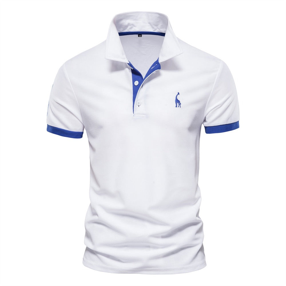 Stylish Men's Polo - Franklin-White - Blue-S-Nora Luxe