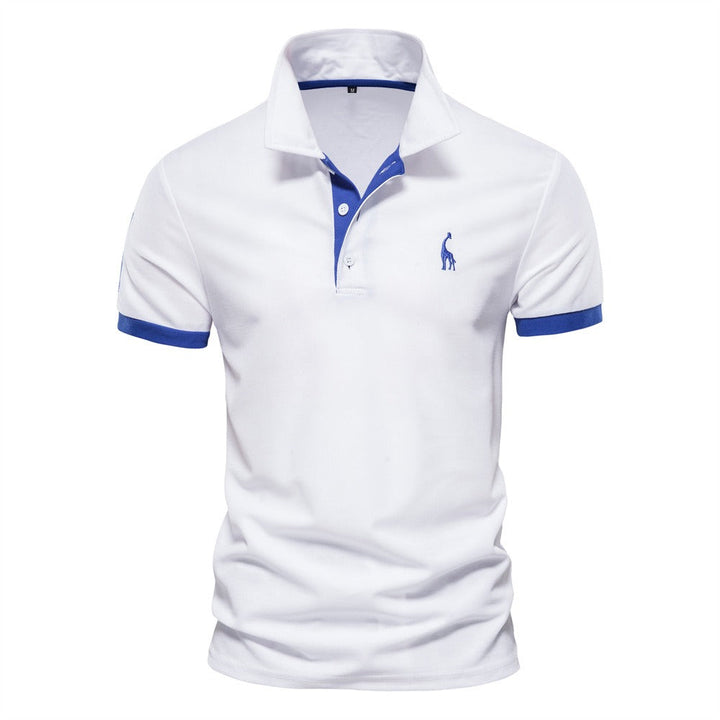 Stylish Men's Polo - Franklin-White - Blue-S-Nora Luxe