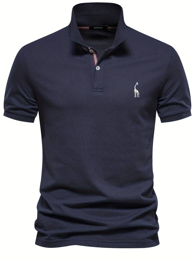 Stylish Men's Polo - Jasper-Dark blue-S-Nora Luxe