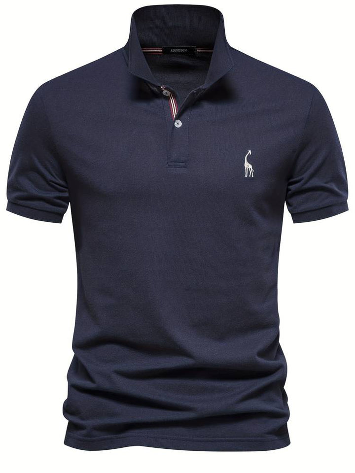 Stylish Men's Polo - Jasper-Dark blue-S-Nora Luxe