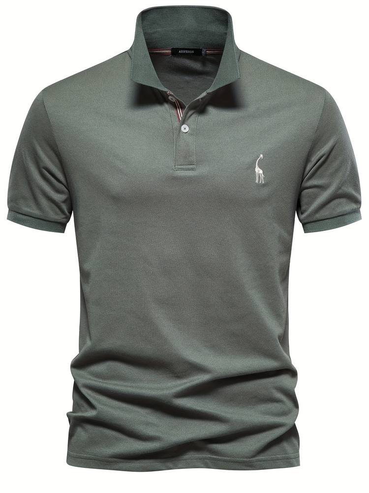 Stylish Men's Polo - Jasper-Olive green-S-Nora Luxe