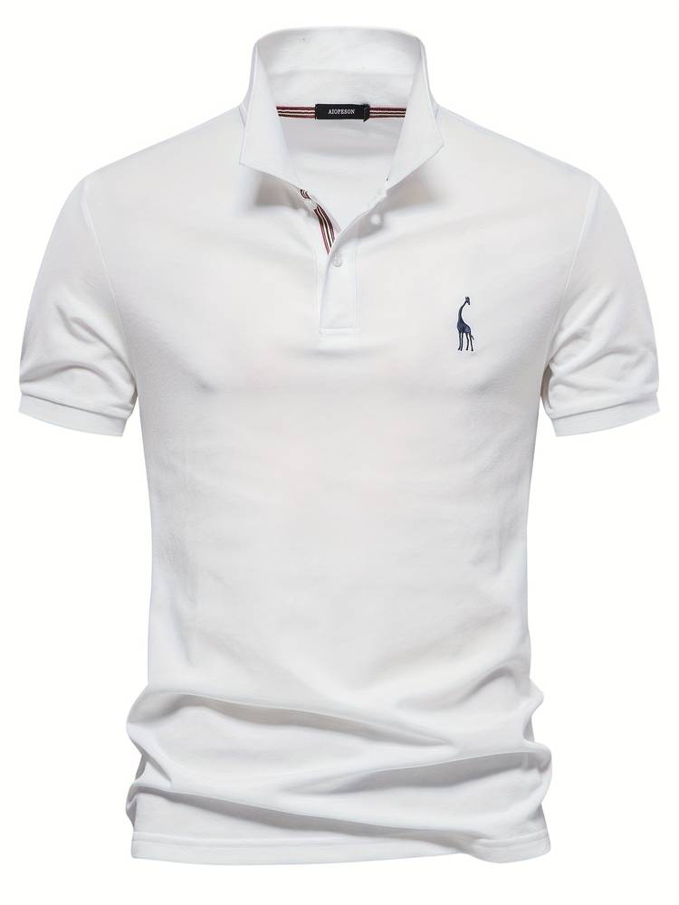 Stylish Men's Polo - Jasper-White-S-Nora Luxe