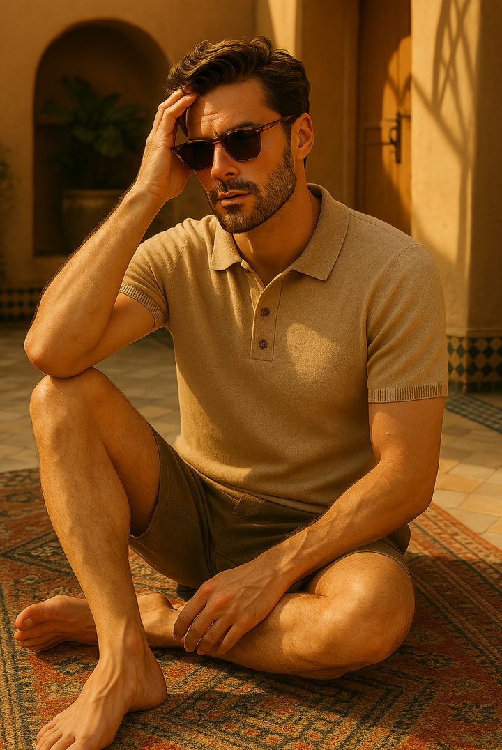 Stylish men's polo made from cashmere-merino wool – Caelan-S-Nora Luxe