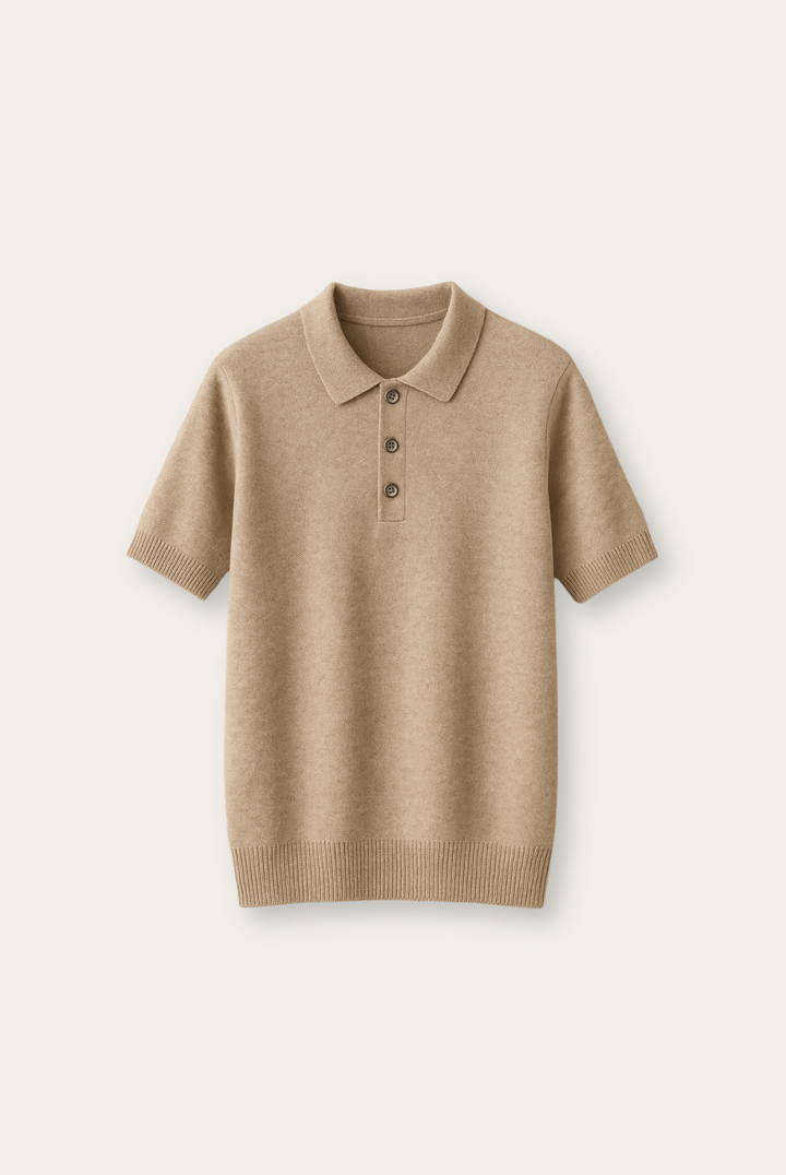 Stylish men's polo made from cashmere-merino wool – Caelan-S-Nora Luxe