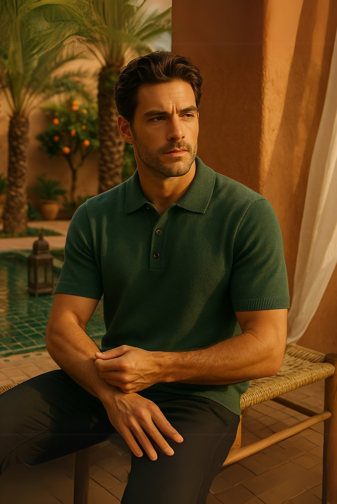 Stylish men's polo made from cashmere-merino wool – Eliano-S-Nora Luxe