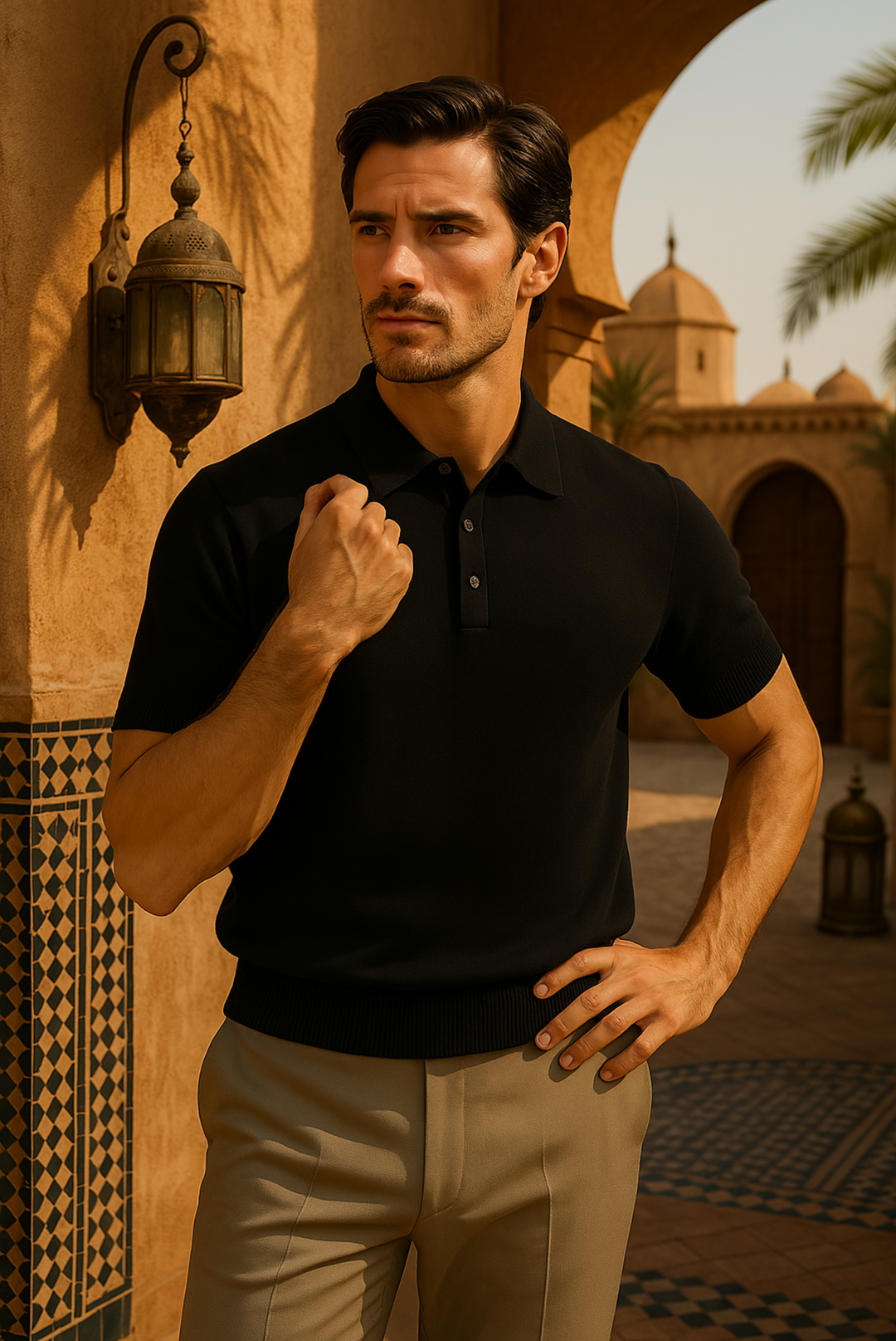 Stylish men's polo made of cashmere-merino wool – Taren-S-Nora Luxe