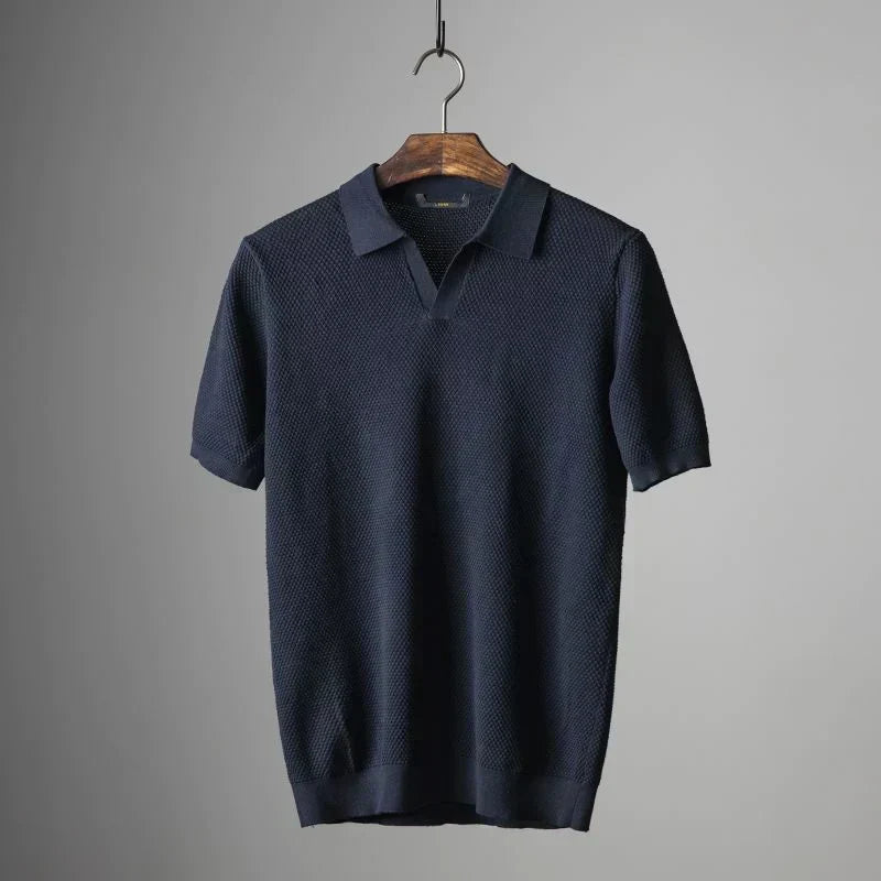 Stylish Men's Polo – Nestor-Dark blue-S-State of Style