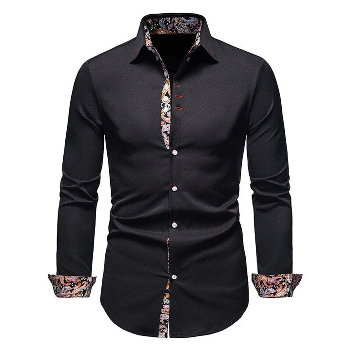 Stylish Men's Shirt - Arvid-Black-S-Nora Luxe