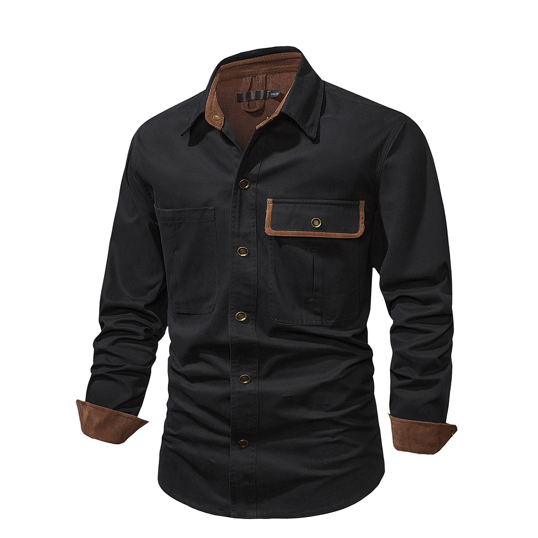 Stylish Men's Shirt - Lars-Black-S-Nora Luxe