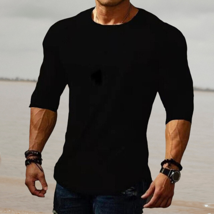 Stylish Men's Slim Fit Stretch Shirt - Felix-Black-S-Nora Luxe