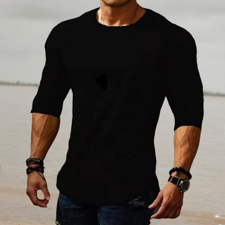 Stylish Men's Slim Fit Stretch Shirt - Felix-Black-S-Nora Luxe