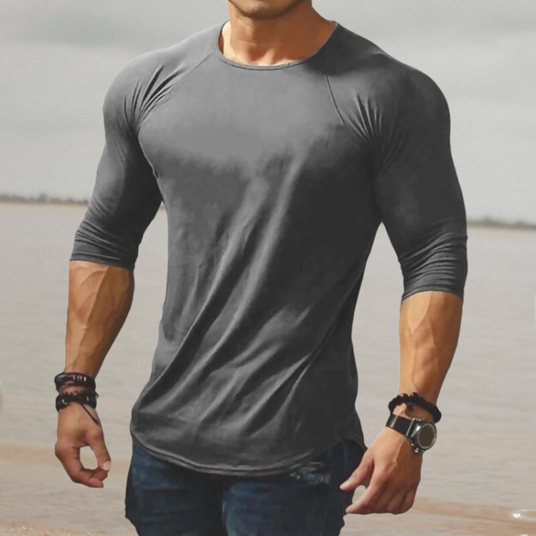 Stylish Men's Slim Fit Stretch Shirt - Felix-Gray-S-Nora Luxe