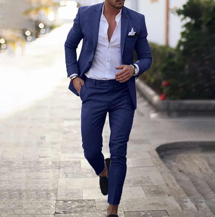 Stylish men's suit - Lucas-Dark blue-M-Nora Luxe