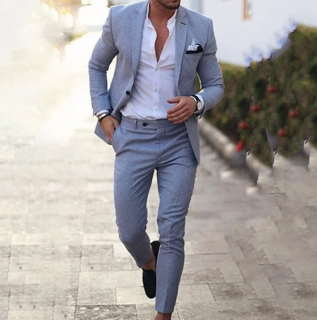 Stylish men's suit - Lucas-Gray-M-Nora Luxe