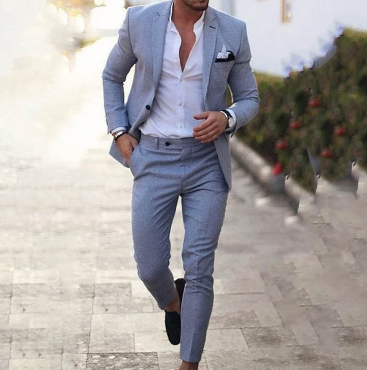 Stylish men's suit - Lucas-Gray-M-Nora Luxe