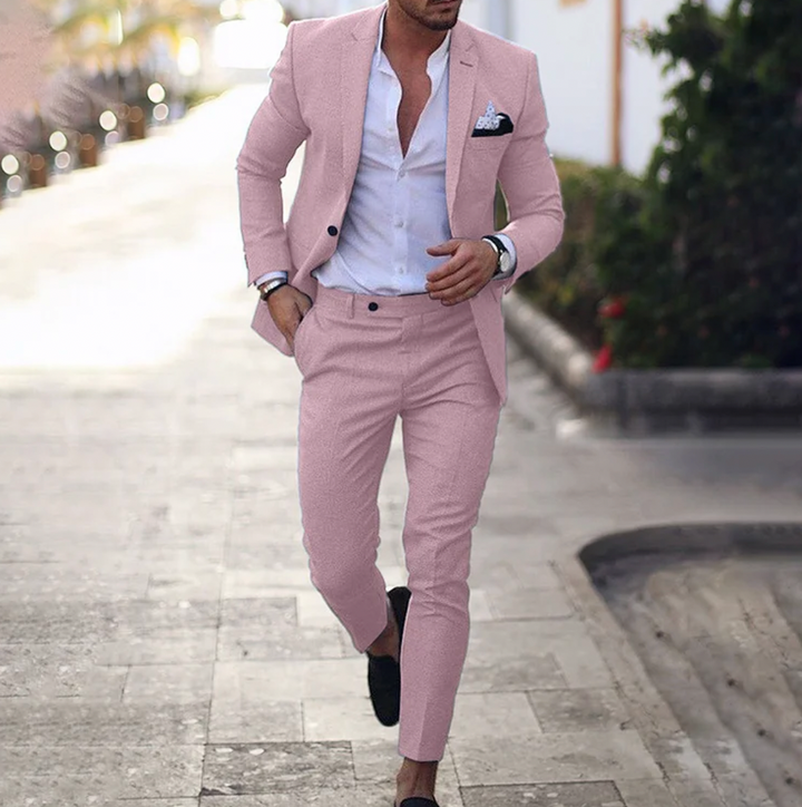 Stylish men's suit - Lucas-Pink-M-Nora Luxe