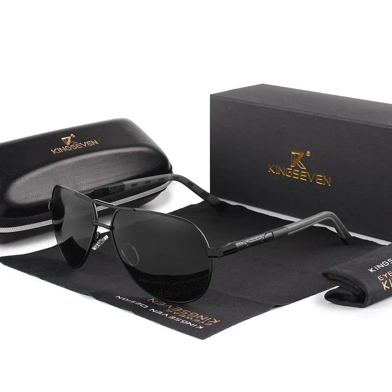 Stylish men's sunglasses with UV400 protection – Lennart-Gold-Black-Nora Luxe
