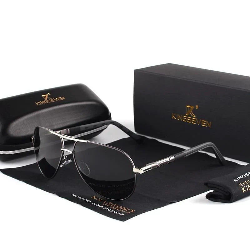 Stylish men's sunglasses with UV400 protection – Lennart-Gray-Black-Nora Luxe