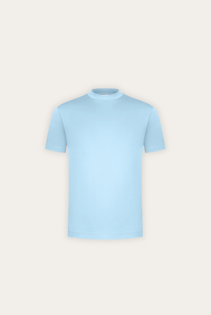 Stylish men's t-shirt made of mercerised cotton – Dario-Baby blue-XS-Nora Luxe