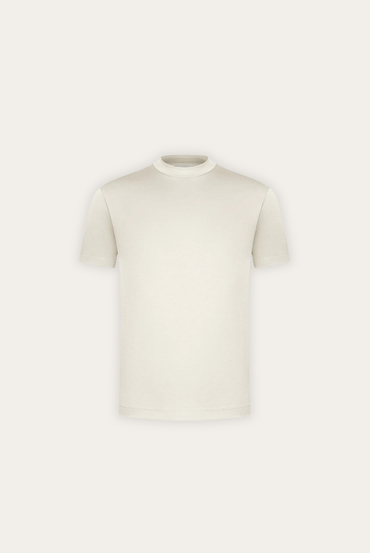 Stylish men's t-shirt made of mercerised cotton – Dario-White-XS-Nora Luxe