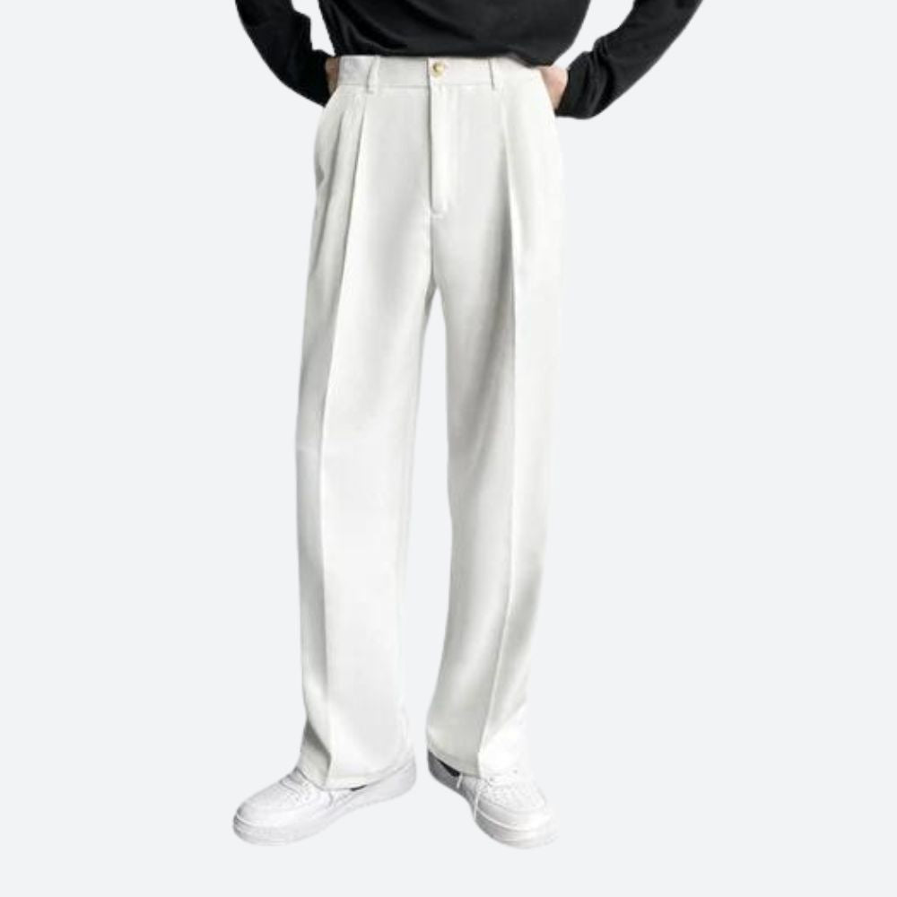 Stylish Men's Trousers - Darion-White-28-Nora Luxe