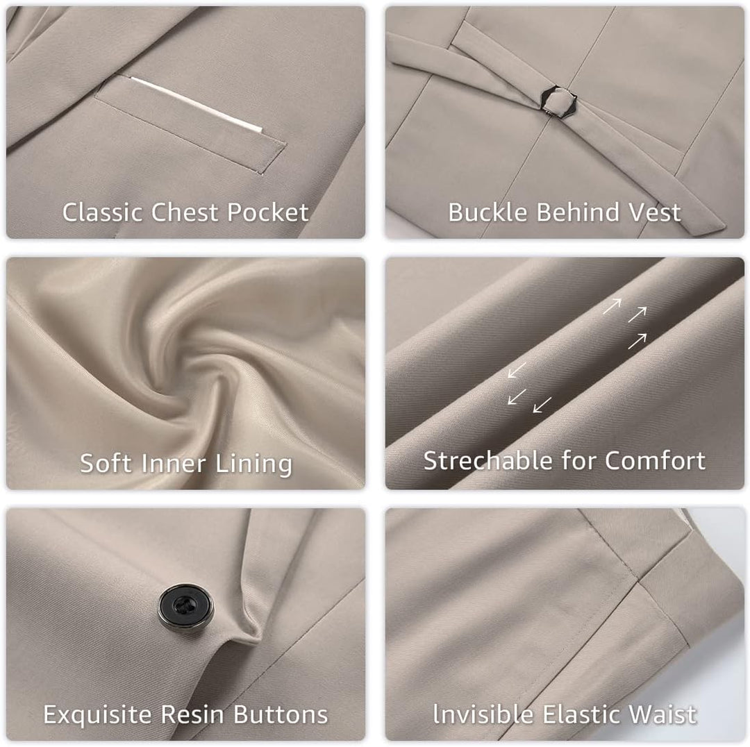 Stylish Men's Tuxedo - Jameson-Beige-XS-Nora Luxe