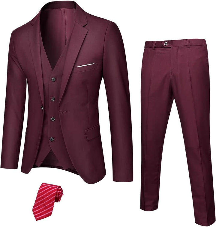 Stylish Men's Tuxedo - Jameson-Bordeaux (Stretch)-XS-Nora Luxe