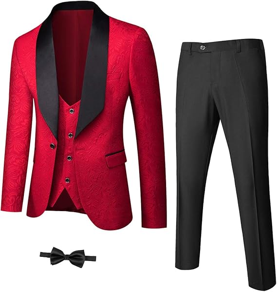 Stylish Men's Tuxedo - Jameson-Red-XS-Nora Luxe
