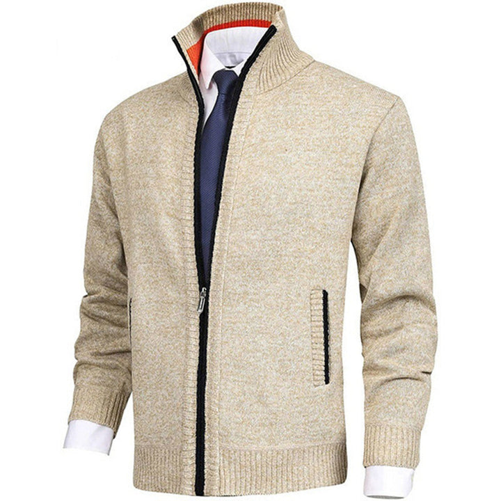 Stylish Men's Vest with Zip - Milo-Beige-M-Nora Luxe