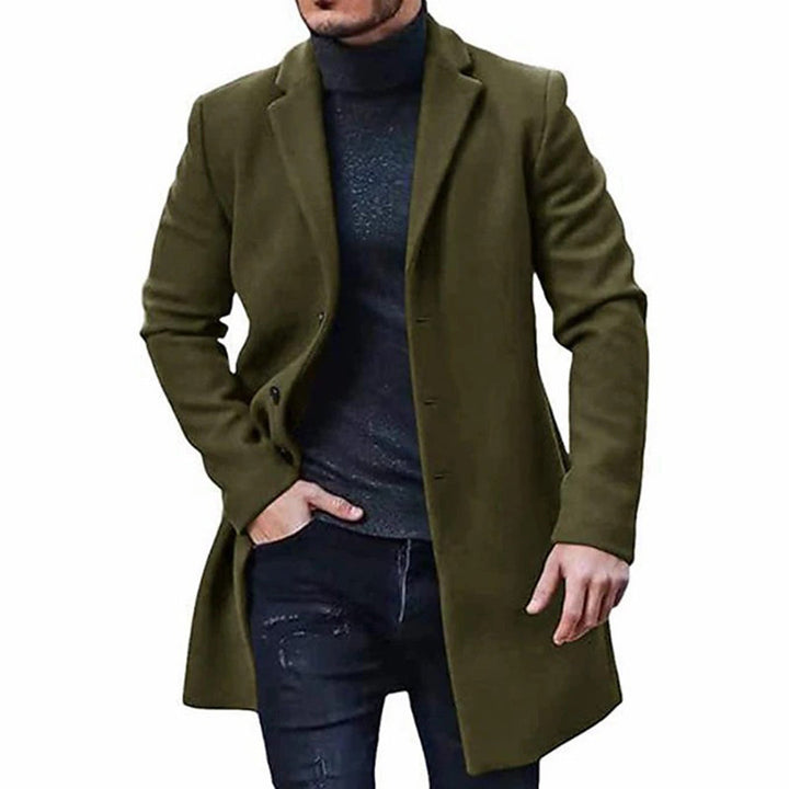 Stylish Men's Winter Coat - Atticus-Olive Green-M-Nora Luxe